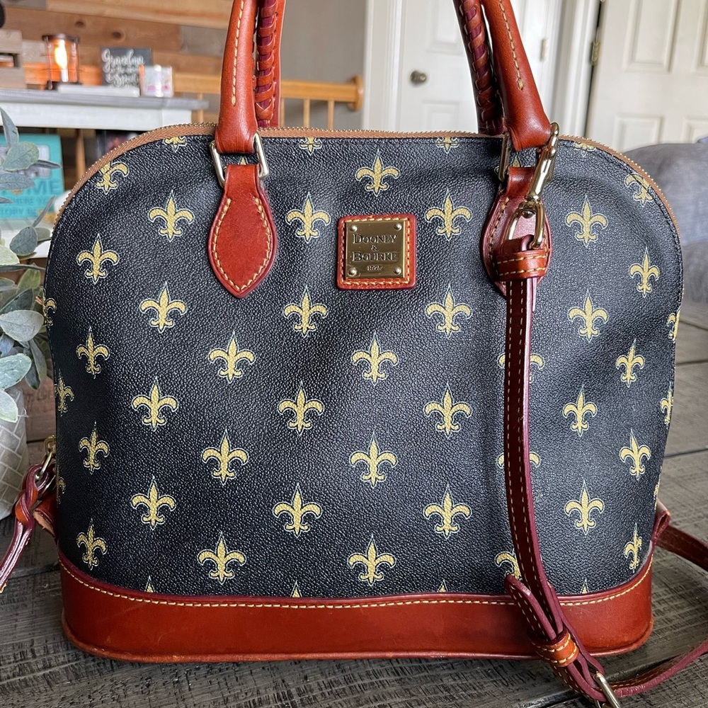 Retired Rare and Hard to Come By Dooney & Bourke Zip Satchel New Orlean Saints